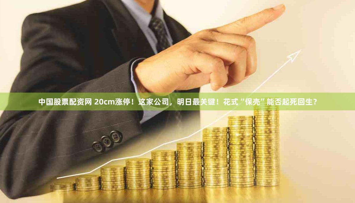 中国股票配资网 20cm涨停！这家公司，明日最关键！花式“保壳”能否起死回生？